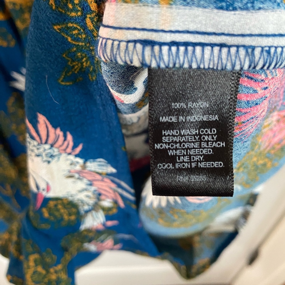 Express Colorful Egret Print Ruffled Romper - Picture 9 of 9